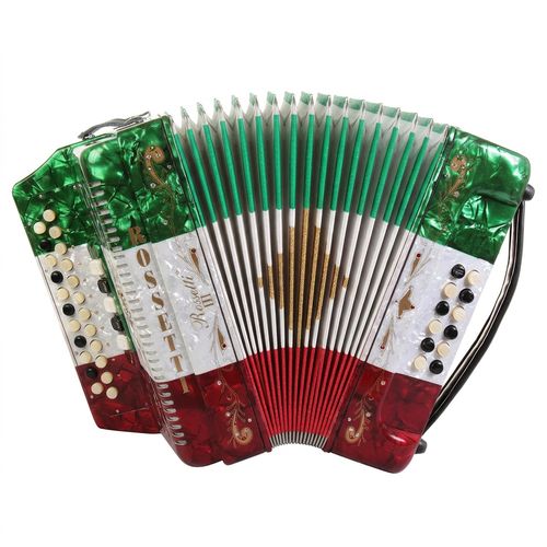 Rossetti 34 Button Accordion GCF Mexican Flag